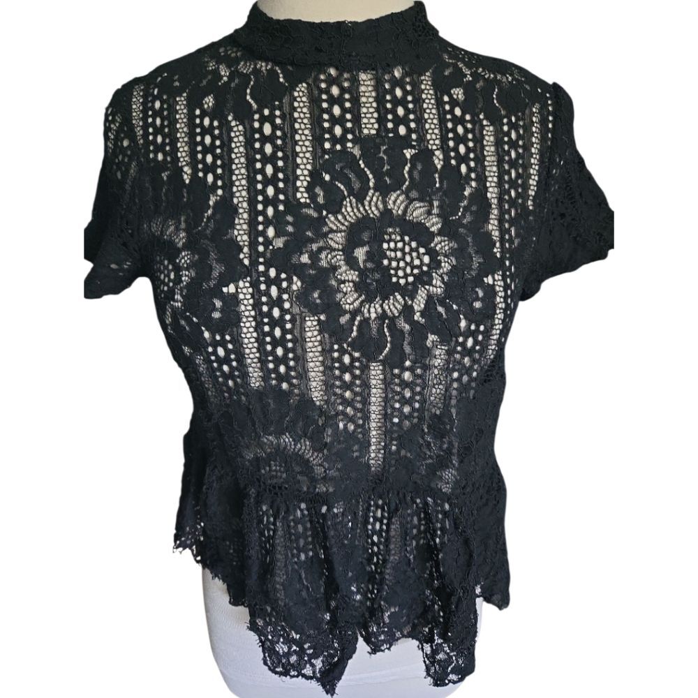 EVERLEIGH BLACK LACE TOP - S